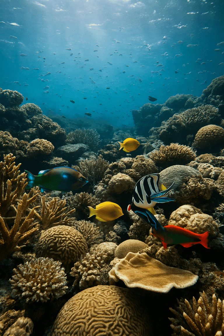 How do coral reefs support marine life?