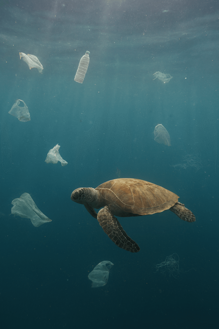 Explain how pollution affects marine life